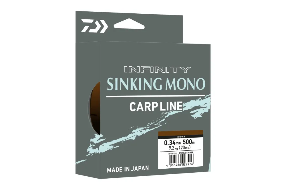 Clearance Infinity Sinking Mono Carp Line 500m Braun 0,28mm Hauptschnüre|Schnüre