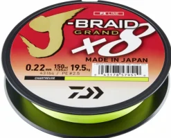 Outlet J-Braid Grand X8E 270m Chartreuse 0,06mm 5kg Hauptschnüre|Schnüre