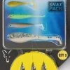 Dropshot Fish Snax Kit 1.3m x 0.25mm 3.66kg/8lb 5g Sz 4 x 3 Gummiköder