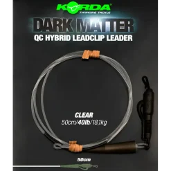 Online Dark Matter Leader QC Hybrid Clip 100cm 40lb Weed Vorfächer