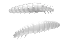 Sale Larva 30 Knoblauch 3cm 001 - white Gummiköder|Futter & Lockstoffe
