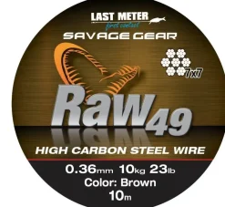 Outlet Raw49 Steelwire 11kg 10m Uncoated Brown 0,36mm Vorfächer