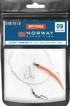 Hot Norway Expedition Rig 9 Live Bait Gummi Mak UV Gr.3/0 und 4/0 170cm 1,0mm 2 1,7m Meeresköder