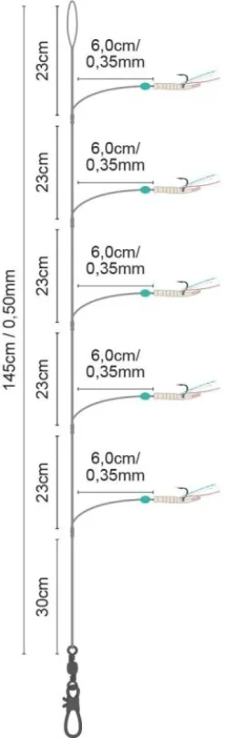Discount Salt Rigs #35 5 1,45m Shrimp Mackerel Meeresköder