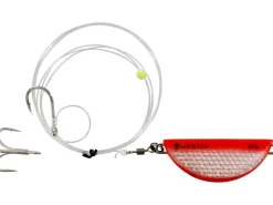 New Halibut Anti Twist Rig 450g 2 #3/0 190cm Orange Flash Haken