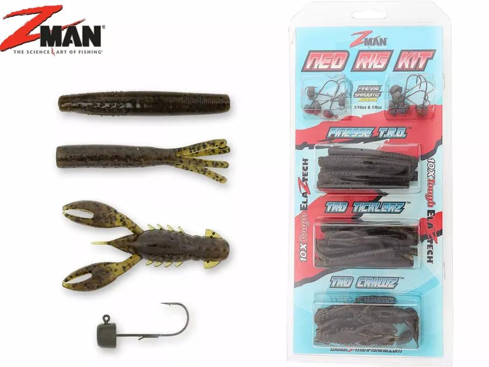 Best Ned Rig Kit 32-teilig Green Pumpkin Gummiköder